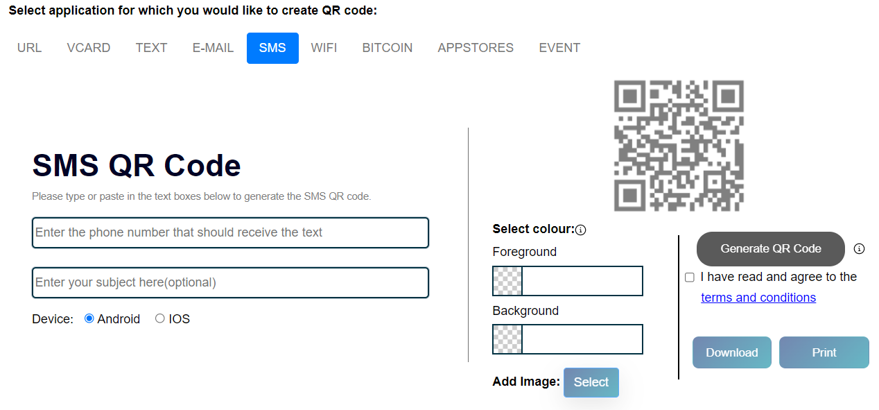 QR Codes for Text Messaging | Step-2